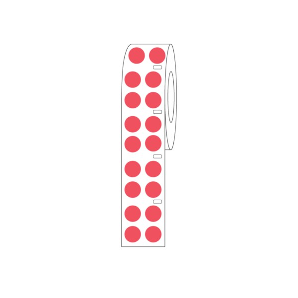 Direct Thermal Cryo 13mm Dots for 2.0ml Tubes/Vials Red Roll Form